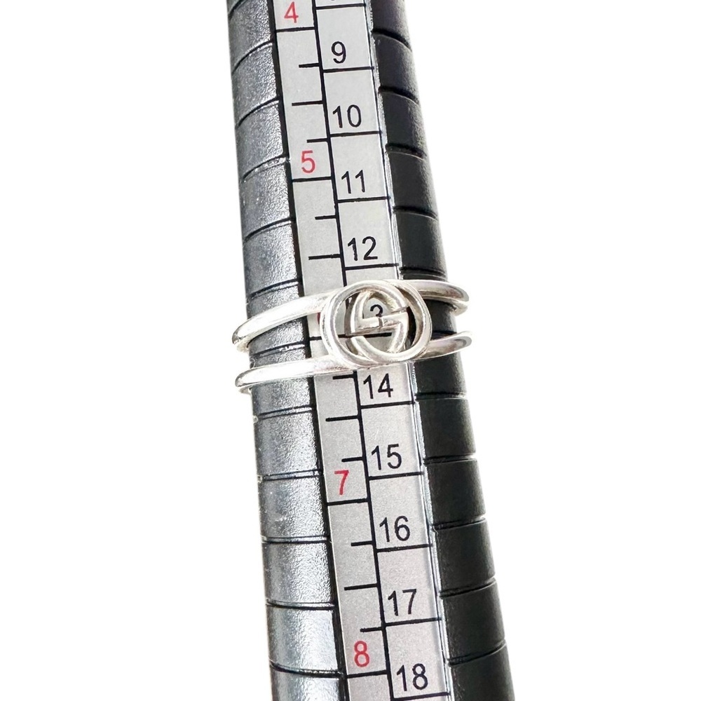 Gucci 925 Silver Interlocking GG Ring Size 6 - Picture 3 of 7